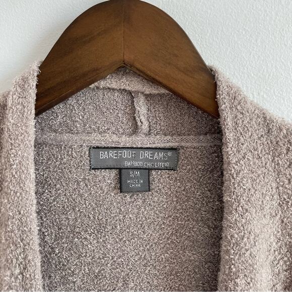 Barefoot Dreams Womens Black & Tan Two Toned Cozychic Lite Calypso Wrap Cardigan - Picture 4 of 7